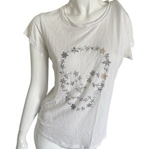 ZADIG & VOLTAIRE Iconic Skinny Strass Skull Us Stars Tee Women size S